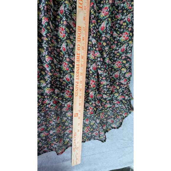 IVY JANES Top Large Boho Busy Floral Burnout High Lo Peasant Chiffon Ruffle Lace - Picture 11 of 11